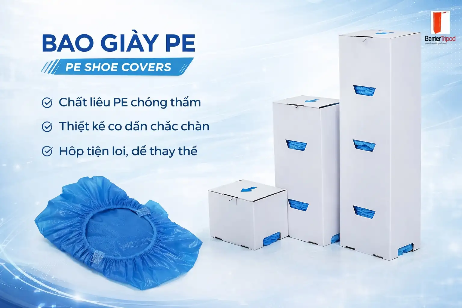 bao giầy màng PE dùng cho phòng sạch